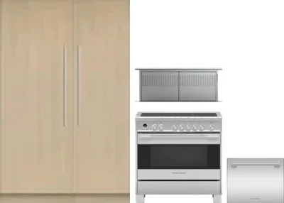 5 Piece Package Includes Refrigerator, Freezer, Range, Hood And Dishwasher